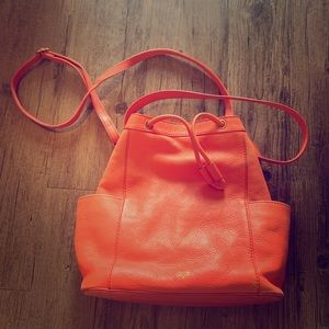 Women’s coral leather Fossil purse- gently used